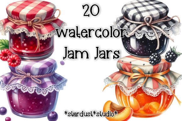 20 Watercolor Jam Jars: A Handcrafted Typeface with Real Character