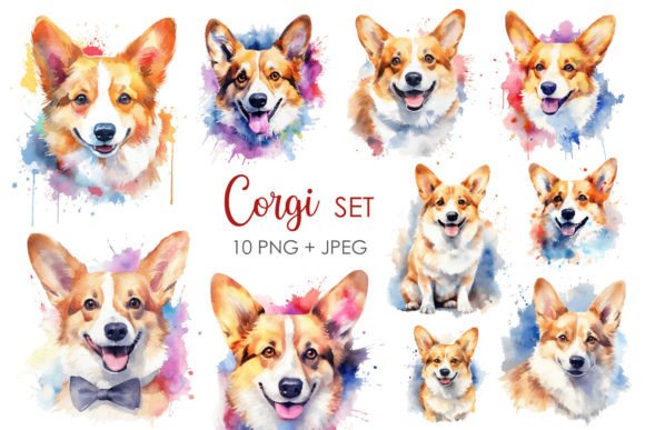 Charming Corgi Watercolor Set