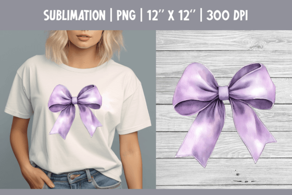Coquette Watercolor Purple Bow Clipart