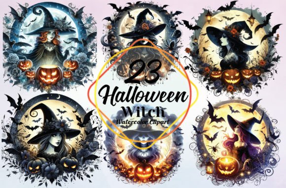 Elevate Your Projects with Watercolor Halloween Witch PNG