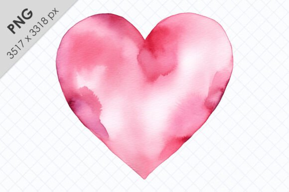 Romantic Watercolor Heart PNG Clipart