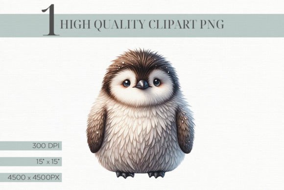 Watercolor Fluffy Penguin: A Playful Typeface