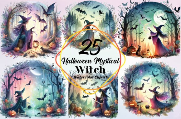 Watercolor Halloween Mystical Witch PNG: A Designer's Guide to Enchanting Visuals
