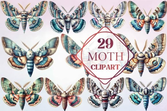 Watercolor Moth Clipart for Thoughtful Design