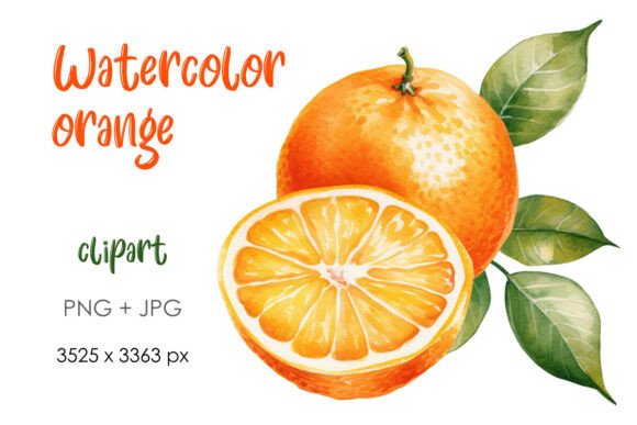 Watercolor Orange PNG Clipart