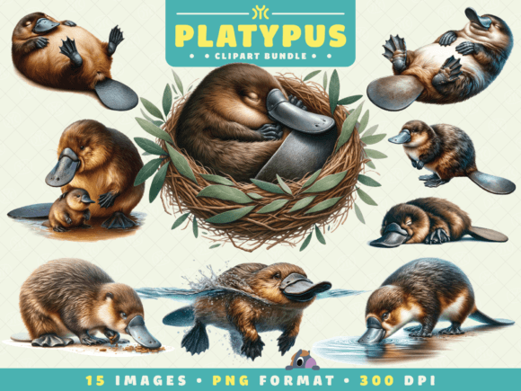 Watercolor Platypus Clipart: Whimsy Meets Practical Design