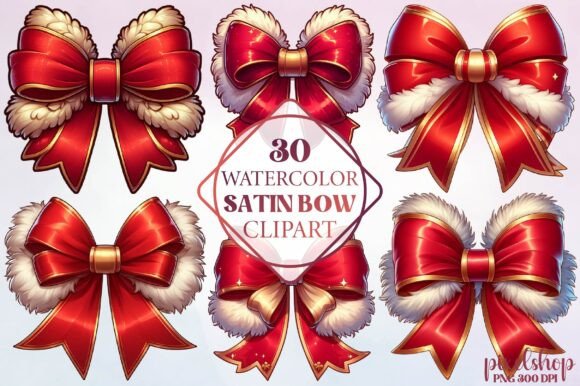 Watercolor Satin Bow Clipart: Design Asset Guide