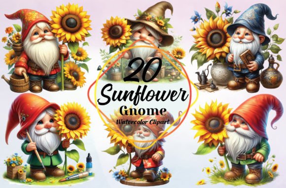 Watercolor Sunflower Gnome PNG Clipart: Creative Uses & Tips