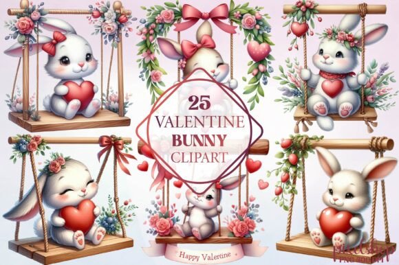 Watercolor Valentine Bunny Clipart Guide