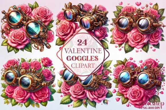 Watercolor Valentine Goggles: A Playful Design Asset