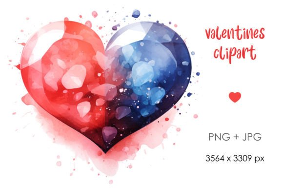 Watercolor Valentines Heart PNG Clipart for Modern Creative Projects