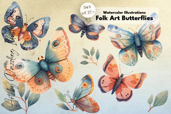Whimsical Watercolor Butterflies: A Playful Font with Creative Depth